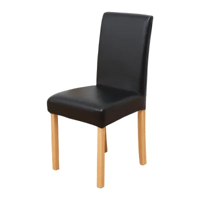 Black Spandex Stretch Water Proof Dining Chair Protector Covers Pu Leather Computer Slipcovers