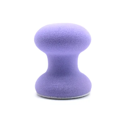 JLY Round Stamp Flocked Makeup Sponge Comfortable Grip Design Customizable Colors Wet Dry Dual Use Cosmetic Sponge