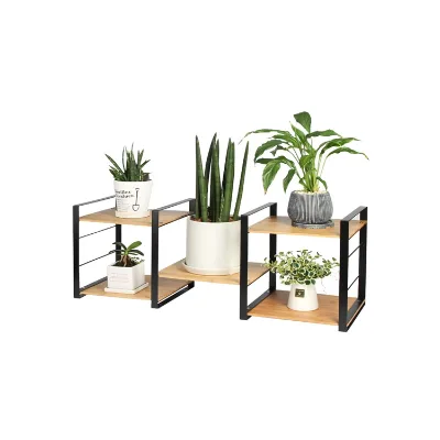 Home Furnishing Multi Tierwood Plant Stand Planter Rack Adjustable Flower Succulent Shelving Wood Flower Stand
