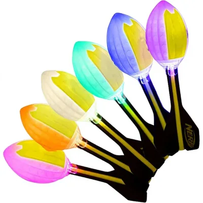 BSCI Glowing  Vortex Foam Football Color-Changing LED Soft Design Long-Distance Throws Impact for Indoor Outdoor Fun