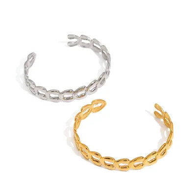 J&D Jewelry 18K Gold Plated Geometric Hypoallergenic Twist Bangle V Shape for Peace Human love Victory Cuff Bangle
