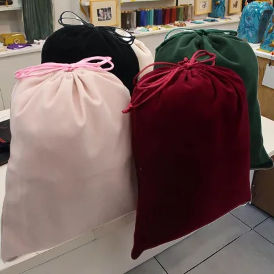 Large Recyclable Velvet Drawstring Pouch for Jewelry Customizable Cotton Bag Rings Perfume Watches Gifts Grocery Storage Logo