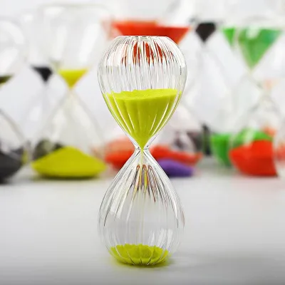 GLEAM Stylish Custom Modern Colorful 30/60 Minutes High Borosilicate Glass Eco-friendly Time Programmable Home Decor Hourglass