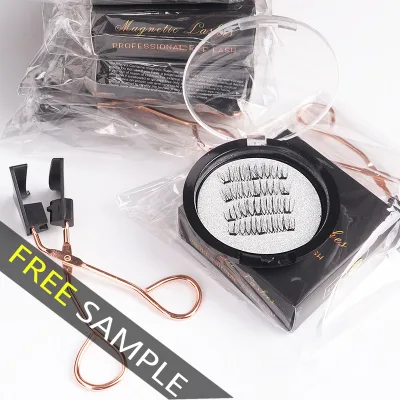 Magnetic Eyelashes with 3 Pieces Magnets 3d Wholesales Lashes Vendor Silk Eyelashes No Need Glue Magnetic Eyelashes Natural
