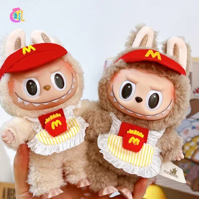 Cute Labubu Clothing M Cosplay Kawaii Suit Red French Fries Toy Outfit Bag Pendant Plush Toy Lububu Clothes