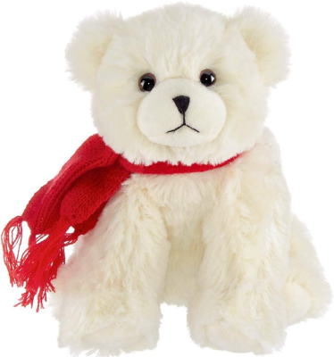 Plush Stuffed Animal Polar Bear with Scarf 7 inches custom logo