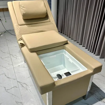 Electric Adjustable Backrest Thai Water Circulation Shampoo Bed for Barber Shop