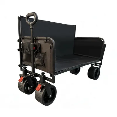 Outdoor Camping Van-Style Sofa Cart Vending Pushcart Folding Cart Picnic Trolley Garden Cart Campsite Vehicle Swivel Wheels