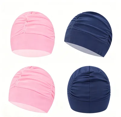Professional Swimming Equipment Waterproof Swim Cap Wrinkled Wide Edgeear protection Custom Logo Eco-Friendly Fashion