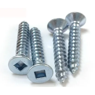 Wholesale Zinc Plated Ss304 Self Tapping Screw DIN7981 Stainless Steel Square Drive Flat Head Fastener for Electronics Use