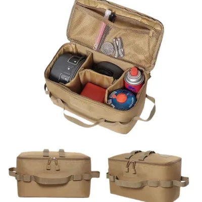 Tactical Storage Bag Shock Resistant Cooler Bag Portable Gas Stove Carry Bag Outdoor Camping Picnic Thermal Insulated Lunch Bag