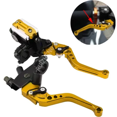 Motorcycle CNC Brake on Pump Clutch Hydraulic Yellow Brake Lever 7/8 Inch 22mm Electric Motorcycle