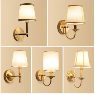 Wall Mounted Lighting Vintage American Bedside Copper Wall Lamp