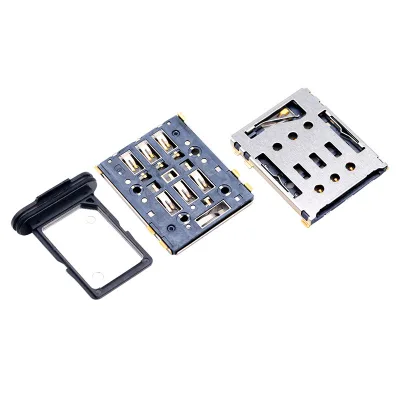 Nano SIM Card SMT Push-Pull Type 6 Pin Stainless Steel Shell LCP Plastic Connector Socket