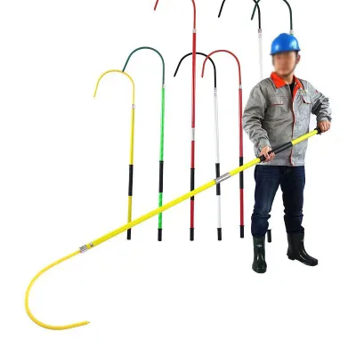 Insulated Escape Hook with 6 Feet Fiberglass FRP Pole Customizable MV&HV Product for Body Relief by Enhang