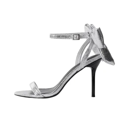 2026 ODM OEM Elegant Summer Bowknot One-Strap Open-Toe Stiletto High Heels Women's Outdoor Sandals New Style