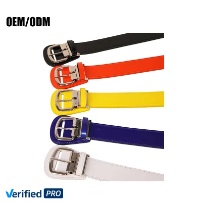 ODM OEM Factory Wholesale Adult Sports Baseball Belt Custom Logo Matte Glossy Patent PU Leather Adjustable Men's Accessory
