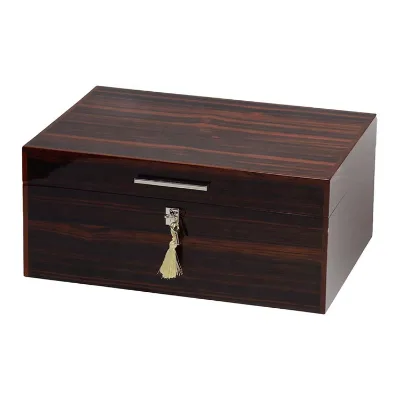Savoy Brand Ashton Ebony High End Inside Tray Wood Cigar Humidors