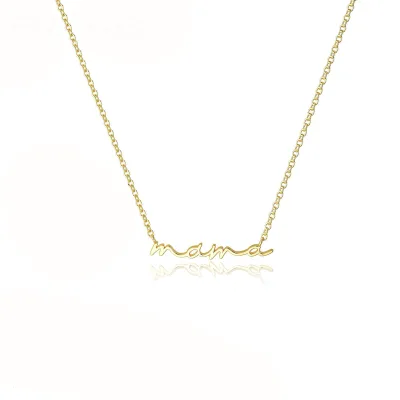 AA02101 MaMa Chocker Stainless Steel Fashion Choker Necklace Tarnish-Free No Tarnish Letter Necklace for Mom