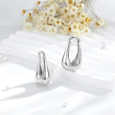 French Teardrop Earrings Glossy Gold Plated 14k Wholesale Cheap Jewelry Brass Stainless Steel
