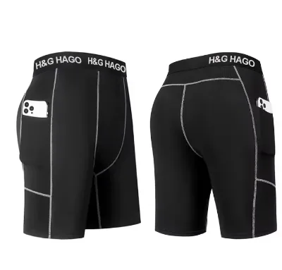 HAGO Wholesale Sport Workout Mens Compression Fitness Shorts Tight Leggings Running Training Bike Shorts