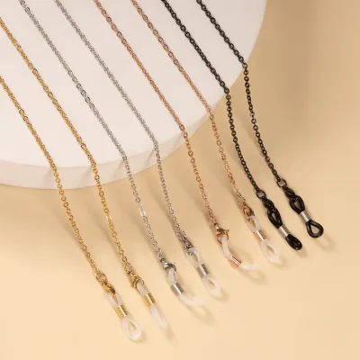 Stainless Steel Plain Chain Minimalist Eyeglass Lanyard Anti-Loss Glasses Chain Color-Retaining Electroplated Thin O-Shaped Neck