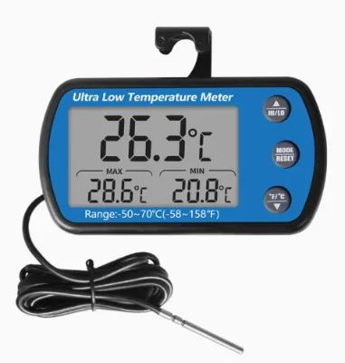 LCD Display Digital Kitchen Refrigerator Thermometer with Memory Function Alarm Waterproof Plastic Probe for Cold Room Use