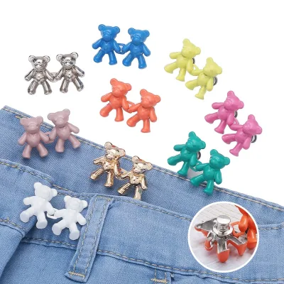PDANY Cute Bear Zinc Alloy Metal Snap Shirt Buttons Adjustable Waist Removable Suit Buttons for Jean Buttons