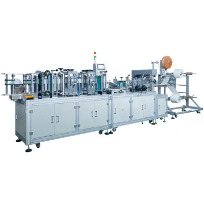 Fully Automatic Folding Protection Production Line Boat Style, PLC Controlled, Molds Changeable, Optional Printing & Exhalation