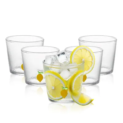 Lemon Coffee Wine Stemless Double Old Fashioned Hand Blown Modern Party Cocktail Icon Juice Glass Rocks Glasses