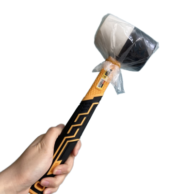 Double Head Rubber Mallet with Fiberglass Handle for Construction and Carpentry