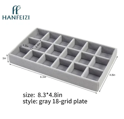 HANFEIZI Velvet Jewelry Storage Box Jewelry Display Drag Tray