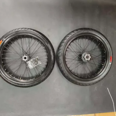 17 X 1.60" 17 X 2.15"Manufacturer Black Supermoto Front Rear Wheel Set with CST Street Tires for Surron Light Bee X Ebike
