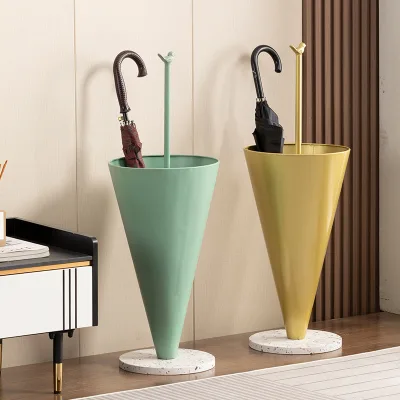 Creative Metal Handicraft Powder Coated Umbrella Stand Floor Type Conical Shape Nordic Minimalist Modern Design Commercial Hotel