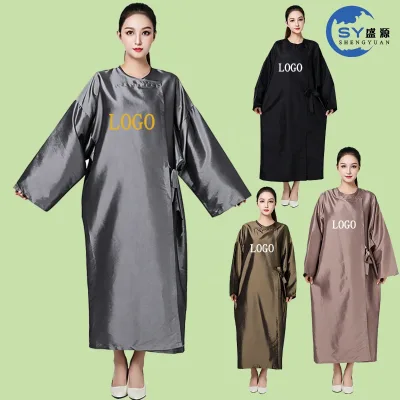 High-end Custom logo Grey Black White Barber Apron Hair Cutting Apron Protective Gown for Salon Professional Hairstylists
