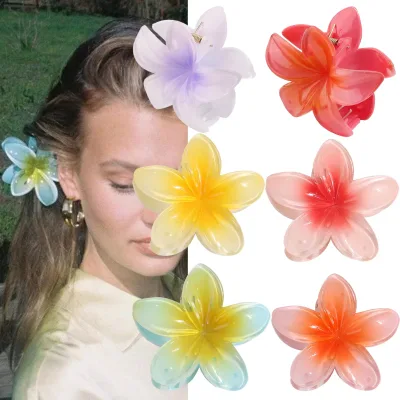 New Arrived Summer Colorful Hair Decoration Girls Simple Hair Claw Flower Design Hair Claw