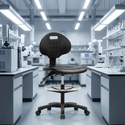 Ergonomic ESD Chair Anti Static PU Lab Chair High Drafting Chair with Adjustable Foot Ring for Cleanroom Laboratory