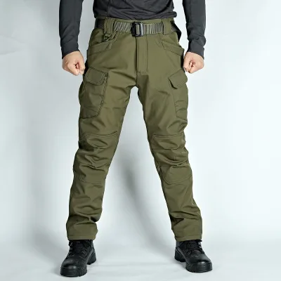 Archon X7 Men's Casual Outdoor Pants Autumn Winter Windproof Warm Soft Shell Fleece-Lined Thickened Wear-Resistant