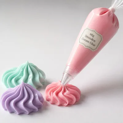 60g Glitter Whipped Cream Glue Smooth Piping Texture Silicone Simulation Adhesive Bulk for DIY Decoration Craft