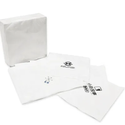 Biodegradable 2-Ply Linen Napkins in Brown and White for Weddings and Restaurants Table Fold Style