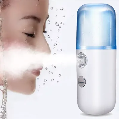 Portable Nano Mist Sprayer Handheld Ultrasonic Hydrating Device 30ml Tank Facial Skin Care Travel Essential