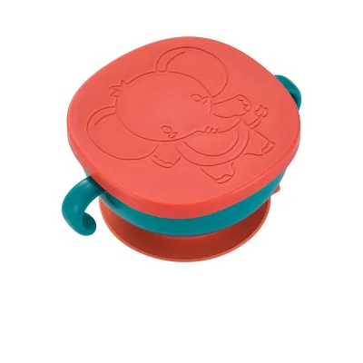 Baby Suction Bowl with Lid Silicone Baby Feeding Bowl Children Complementary Food Training Bowl
