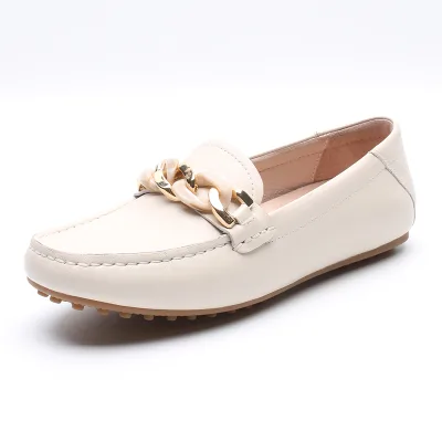 Wholesale Women's Leather Loafers Slip-On Anti-Slip Fashion Trend Women Shoes