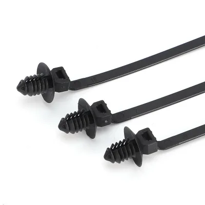 Wholesale Nylon Self-Locking Car Tie Harness with Threaded Head Tie Fir Tree Type Steam Fixed Tie Manufacturer's Best Quality