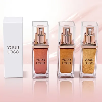 Hot Selling High Quality 30ml Liquid Highlighter Long-lasting Sparkling Effect Large Quantity Wholesale Glow Highlighter