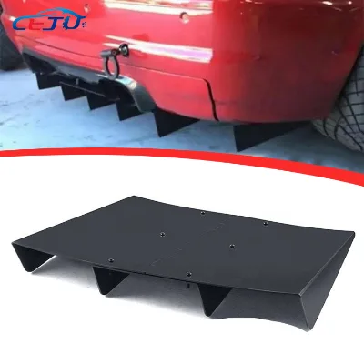 Universal Hot Selling High Quality ABS Plastic Black Car Shark Fin Rear Bumper Diffuser Shark