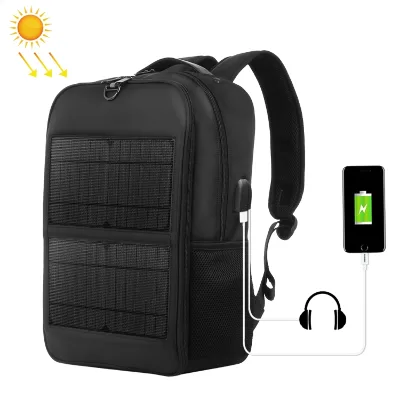 Factory Price HAWEEL 14W Solar Panel Power Backpack Computer Laptop Bag with Handle and 5V / 2.1A Max USB Charging Port