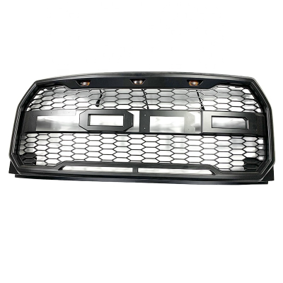 PORBAO Auto Parts Glossy Black Intake Mesh Bumper Grille for Fordd 2015 Year