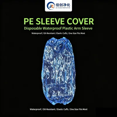 Waterproof PE Arm Sleeves Disposable Anti Oil Dust Proof Elastic Cuff for Painting Cleaning Use