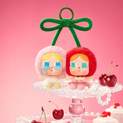Hot Sale PopMart CRYBABY Crying for Love Series-Vinyl Plush Toy Hanging Card Love You Cherry Much Couple Lovers Sweethearts Gift